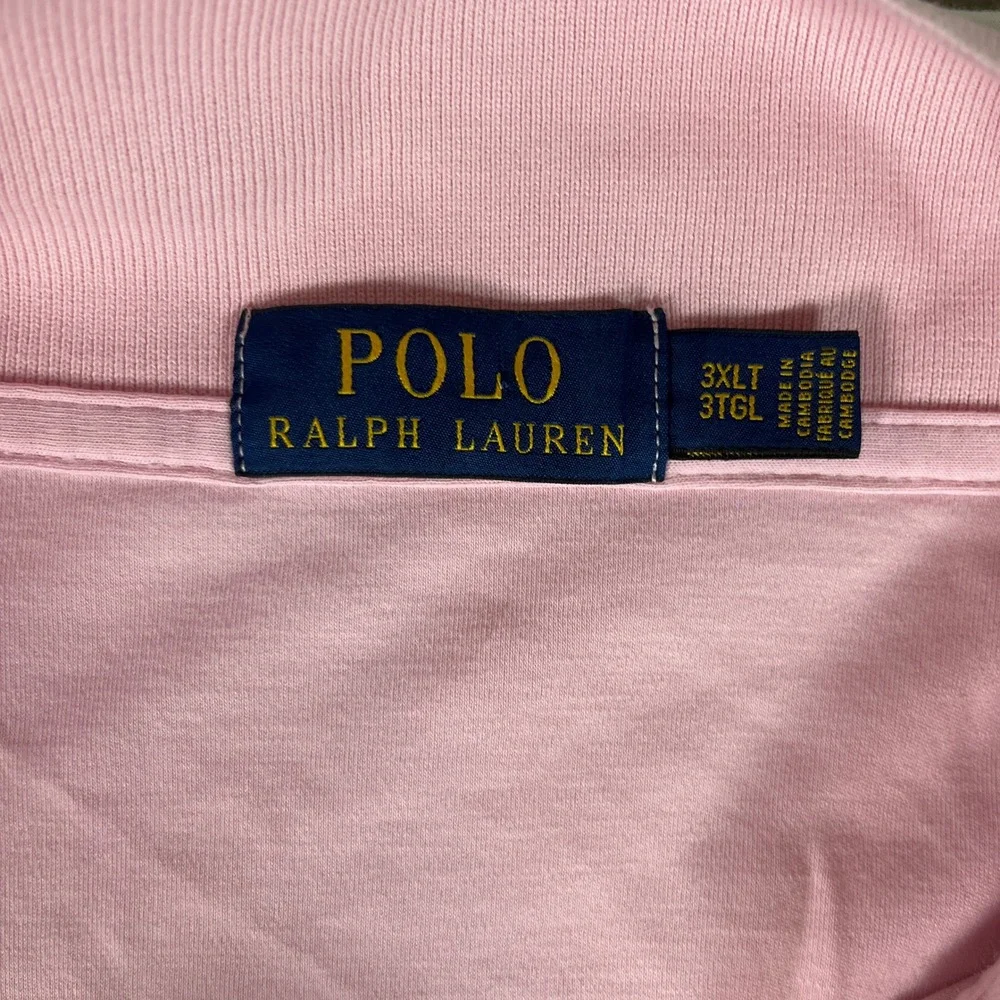Polo Ralph Lauren Polo Shirt Mens 3XLT Pink Excellent Short Sleeve Tall Pony